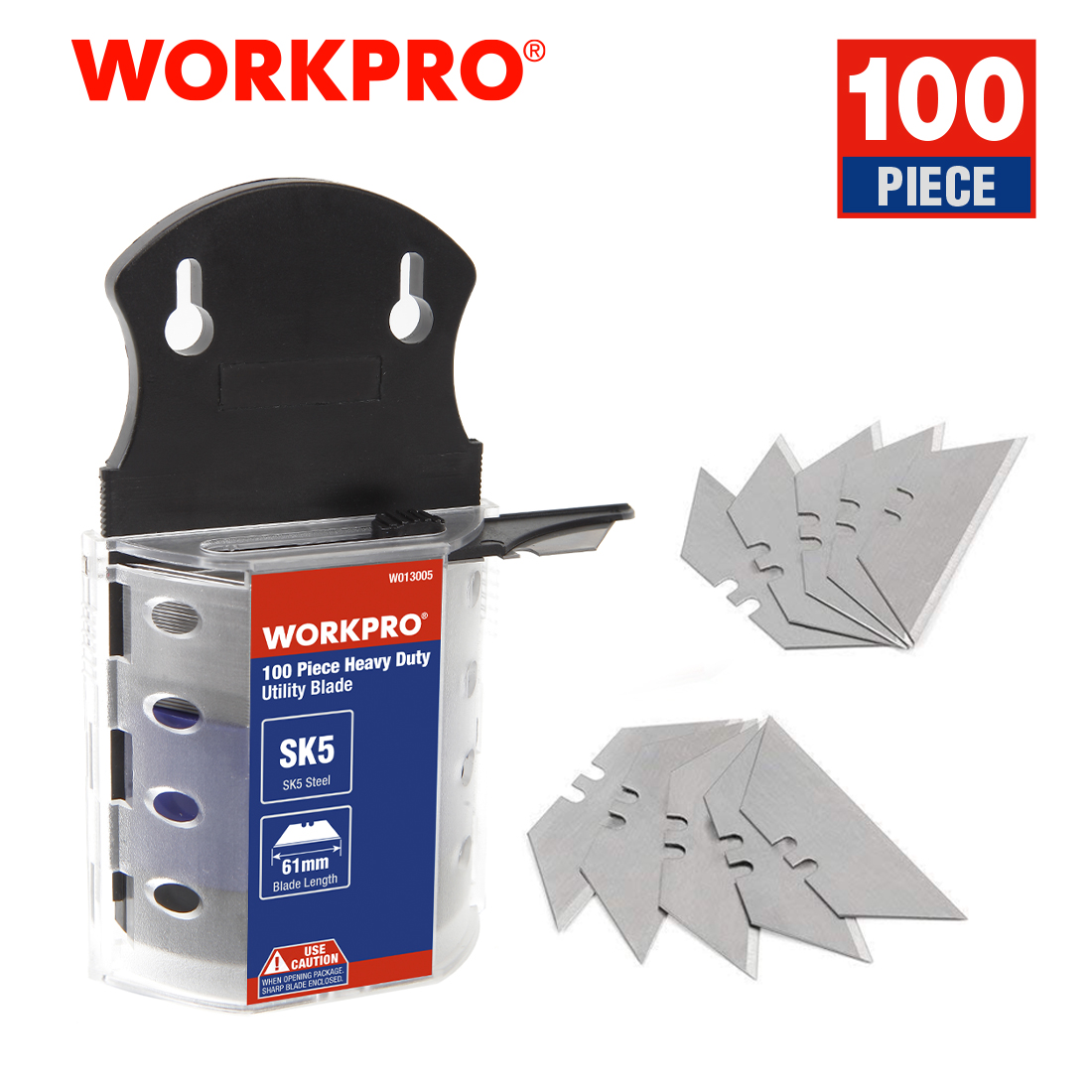 Heavy Equipment Blade - WORKPRO-SK5 Utility Knife Blades, Heavy Duty