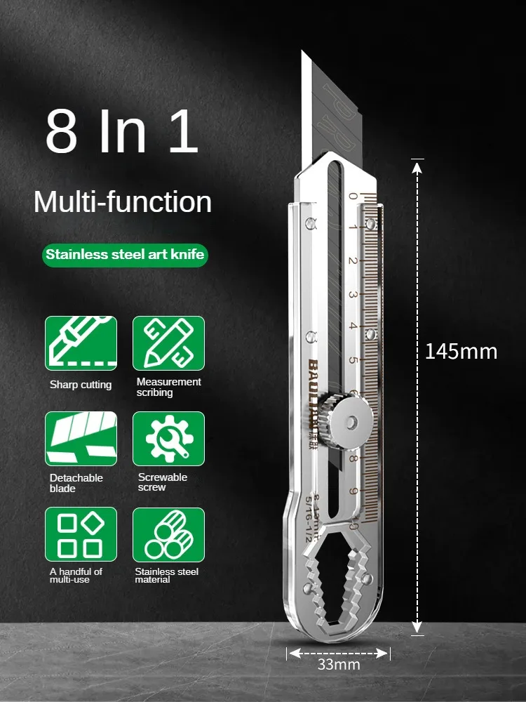 Heavy Equipment Blade - 8-in-1 Multi-purpose Utility Knife Box Cutter